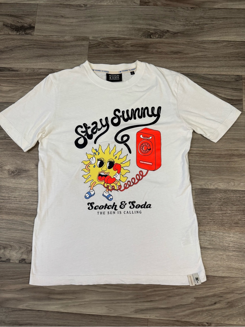 Scotch & Soda Retro Graphic Cotton Jersey Knit T-Shirt Size Medium